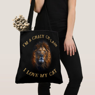 "Ik hou van mijn kat" leuk aangepaste naam grote C Tote Bag