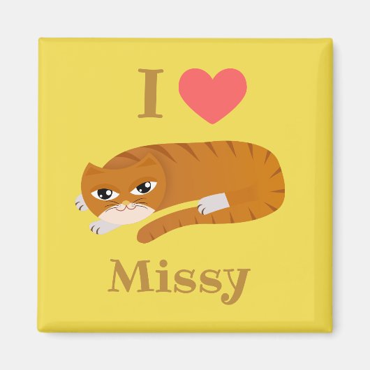 Ik hou van mijn kat magneet (Voorkant)
