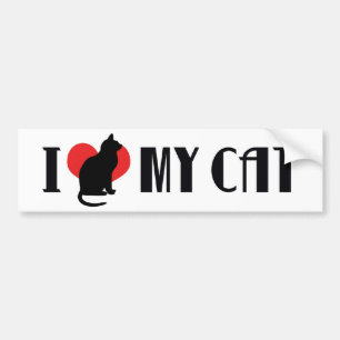 Ik hou van mijn kat met heel mijn hart - Kattenlie Bumpersticker