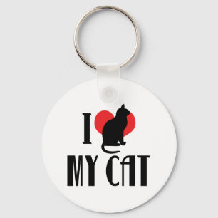 Ik hou van mijn kat met heel mijn hart - Kattenlie Sleutelhanger