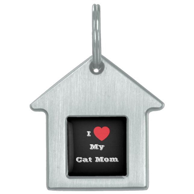 Ik ♥️ Hou Van Mijn Kat Moeder Huisdieren Naamplaatje (Voorkant)