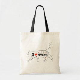 Ik hou van mijn kat – Mooie kat minnend ontwerp me Tote Bag