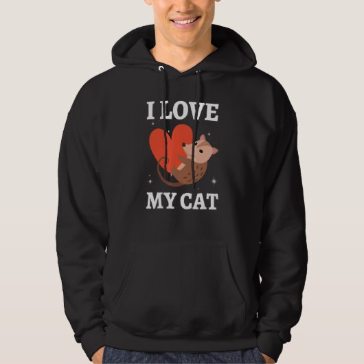 Ik hou van mijn kat Opossum. Hoodie (Voorkant)