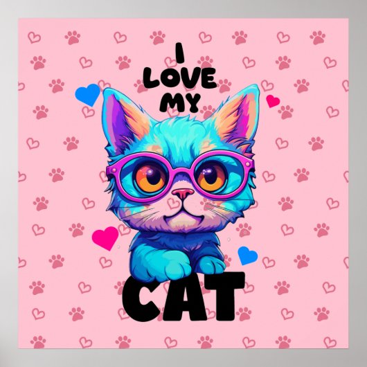 Ik hou van mijn kat poster (Voorkant)