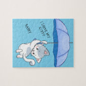 "Ik hou van mijn KAT" puzzel met de naam huisdiere Legpuzzel (Horizontaal)