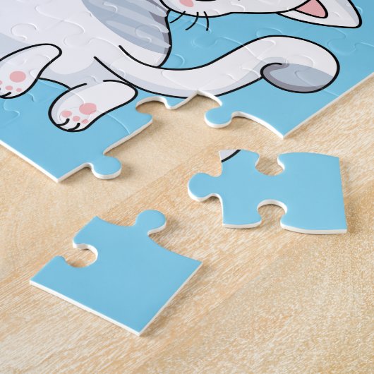 "Ik hou van mijn KAT" puzzel met de naam huisdiere Legpuzzel (Zijkant)