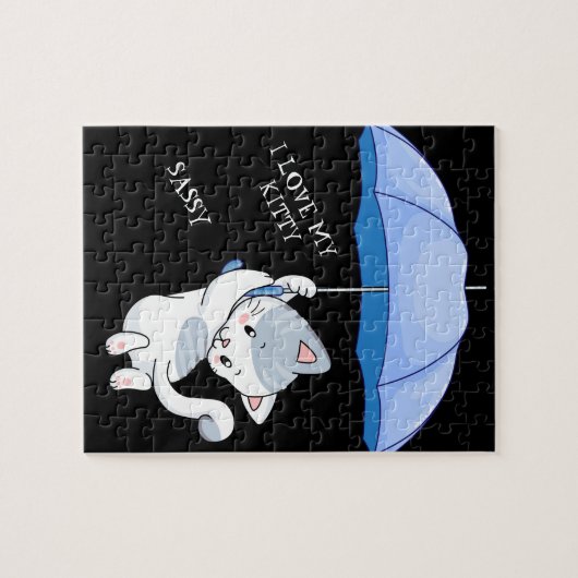 "Ik hou van mijn KAT" puzzel met de naam huisdiere Legpuzzel (Horizontaal)