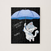 "Ik hou van mijn KAT" puzzel met de naam huisdiere Legpuzzel (Verticaal)