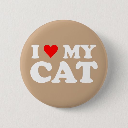 Ik hou van mijn kat ronde button 5,7 cm (Voorkant)