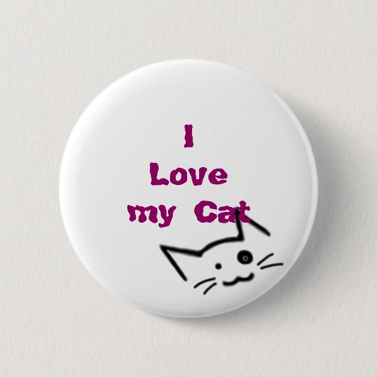 Ik hou van mijn kat ronde button 5,7 cm (Voorkant)