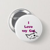 Ik hou van mijn kat ronde button 5,7 cm (Voorkant /achterkant)