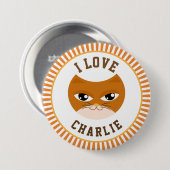 Ik hou van mijn kat ronde button 7,6 cm (Voorkant /achterkant)