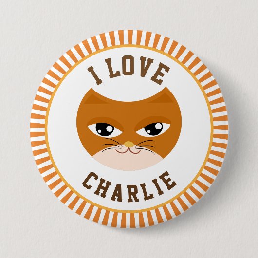 Ik hou van mijn kat ronde button 7,6 cm (Voorkant)