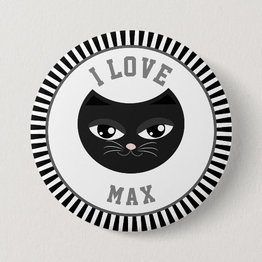 Ik hou van mijn kat ronde button 7,6 cm (Voorkant)