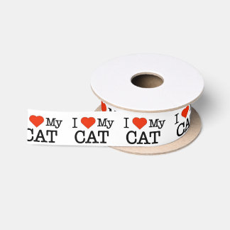 Ik hou van mijn kat satijnen lint