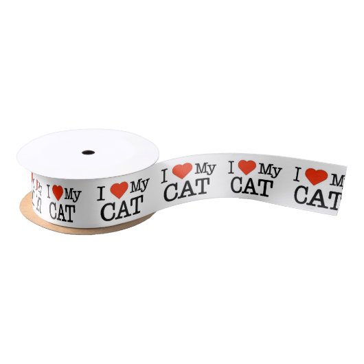 Ik hou van mijn kat satijnen lint (Spoel)