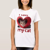 Ik hou van mijn kat Schattig geliefd design T-shirt (Voorkant)
