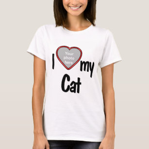 Ik hou van mijn kat - Schattige rood hart foto Lij T-shirt