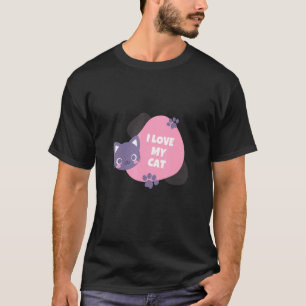 Ik hou van mijn kat schitterend en gezelschapshuis t-shirt
