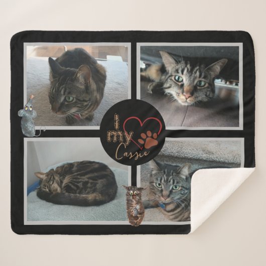 Ik hou van mijn kat sherpa deken (Voorkant (horizontaal))