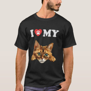Ik hou van mijn kat Somalische kitten grappige kat T-shirt