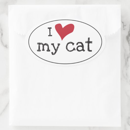 Ik hou van mijn kat Sticker (Tas)