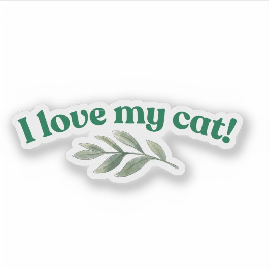 Ik hou van mijn kat sticker (Voorkant)
