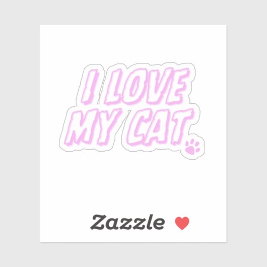 Ik hou van mijn kat sticker (Vel)