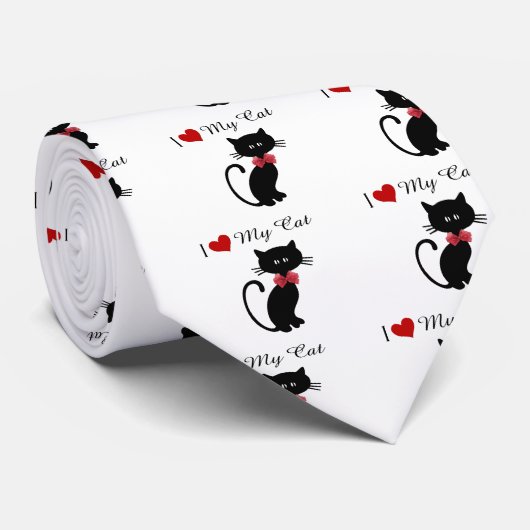 Ik hou van mijn kat stropdas (Opgerold)