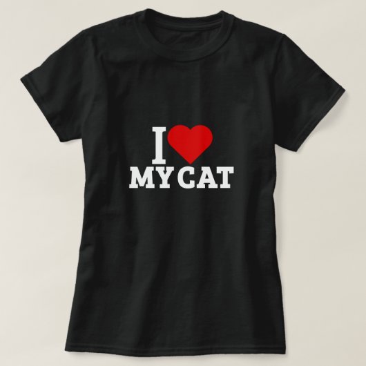 Ik hou van mijn kat t-shirt (Design voorkant)