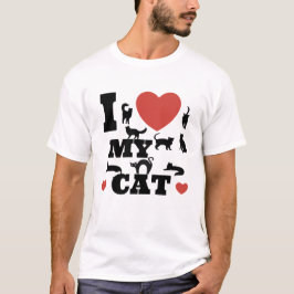 Ik hou van mijn kat t-shirt
