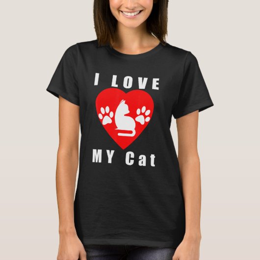 Ik hou van mijn kat t-shirt (Voorkant)