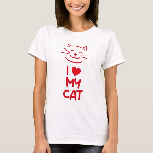 Ik hou van mijn kat t-shirt (Voorkant)