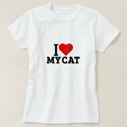 Ik hou van mijn kat t-shirt (Design voorkant)