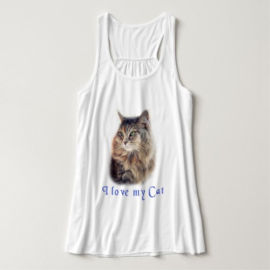 Ik hou van mijn kat tanktop (Design voorkant)