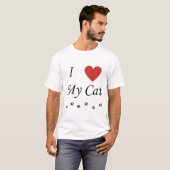 Ik hou van mijn kat tekst en hart t-shirt (Voorkant volledig)