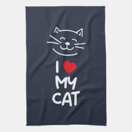 Ik hou van mijn kat theedoek