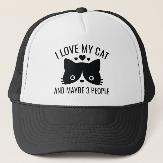 Ik hou van mijn kat trucker pet (Voorkant)