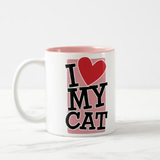 Ik hou van mijn kat tweekleurige koffiemok