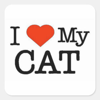 Ik hou van mijn kat vierkante sticker