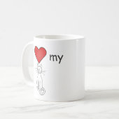Ik hou van mijn kat- Wit Koffiemok (Voorkant links)