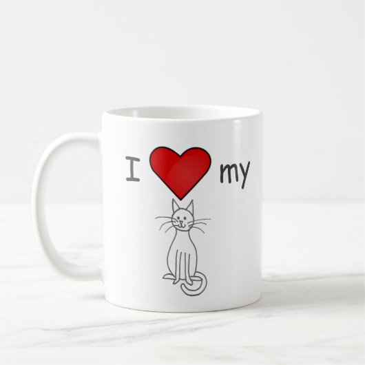 Ik hou van mijn kat- Wit Koffiemok (Links)