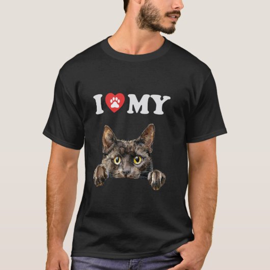 Ik hou van mijn kat York chocolade kitten grappige T-shirt (Voorkant)
