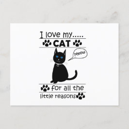 Ik hou van mijn kat Zwarte Kat Briefkaart