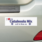 Ik hou van mijn katahoula Mix (mannelijke hond) Bumpersticker (Op auto)