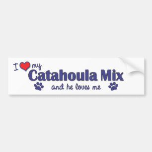 Ik hou van mijn katahoula Mix (mannelijke hond) Bumpersticker