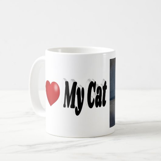 Ik hou van mijn katfoto koffiemok (Voorkant links)