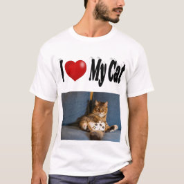 Ik hou van mijn katfoto t-shirt