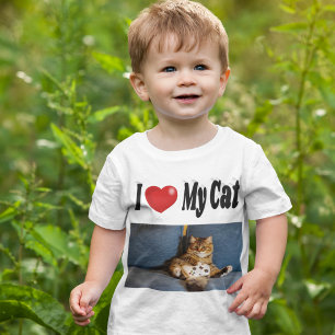 Ik hou van mijn katfoto t-shirt