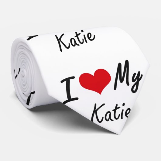 Ik hou van mijn Katie Stropdas (Opgerold)